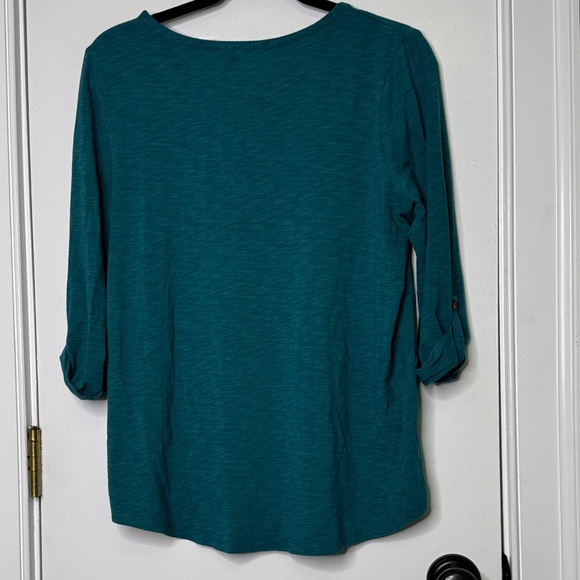 Cynthia Rowley Teal 3/4 Sleeve Modal Cotton Stretch Top Size L - Picture 5 of 6